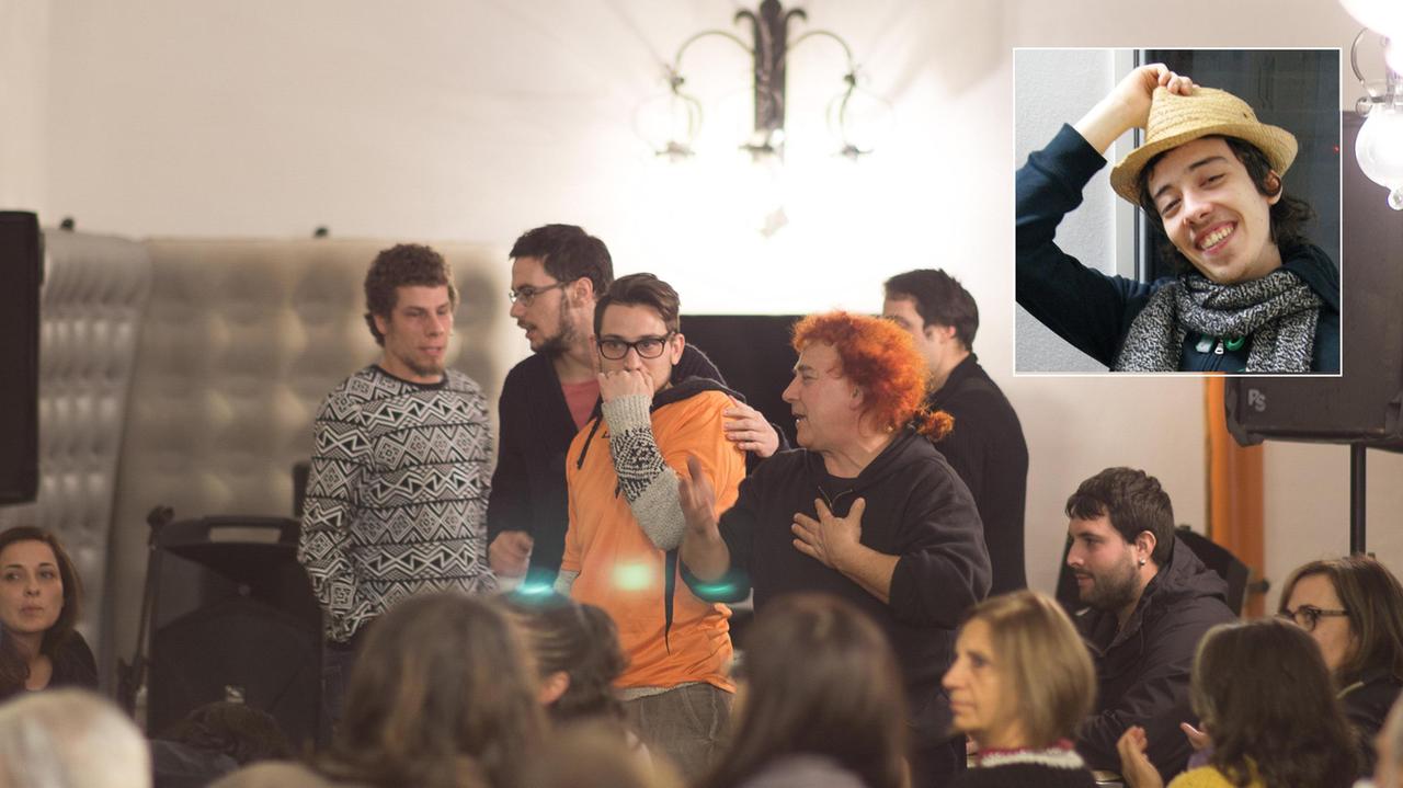 Pasquale Vaira alla cerimonia in ricordo del figlio (Foto di Marco Mge Marzi), nel riquadro Francesco Vaira