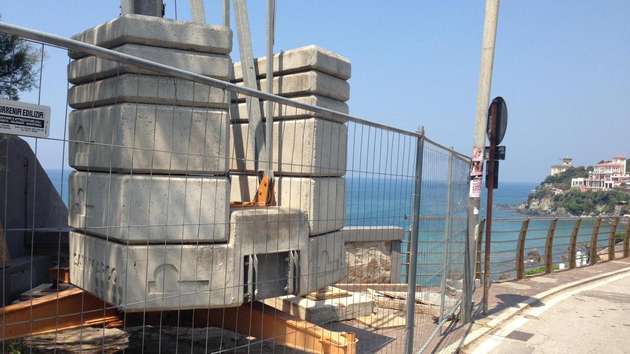 Il cantiere ai Bagni Italia