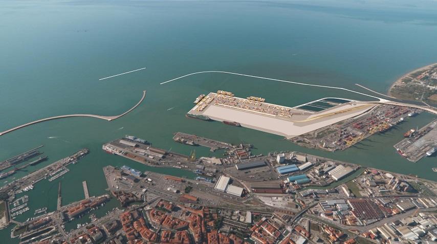 La Darsena Europa in una elaborazione grafica degli uffici dell'Authority