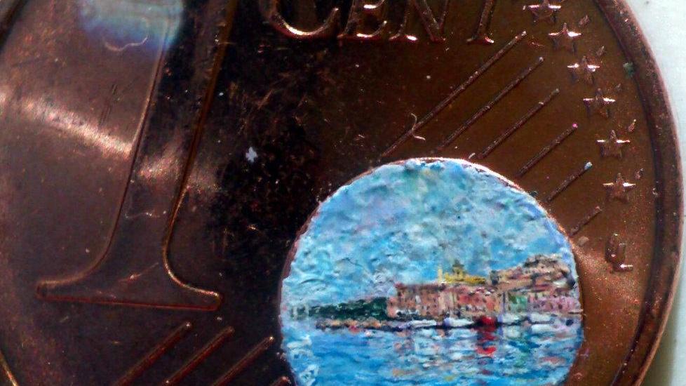 Una delle marine dipinte su una monetina da 1 centesimo da Stefano Busonero
