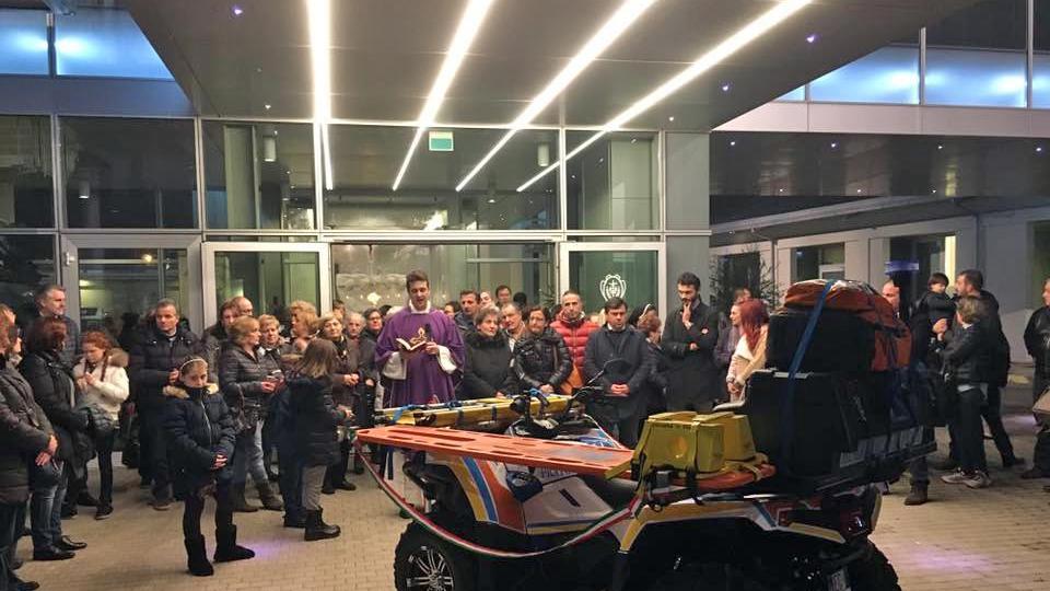 La benedizione del quad della Misericordia