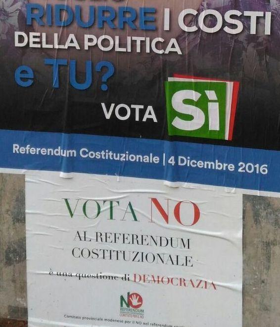 «Coprono i manifesti per il No» 