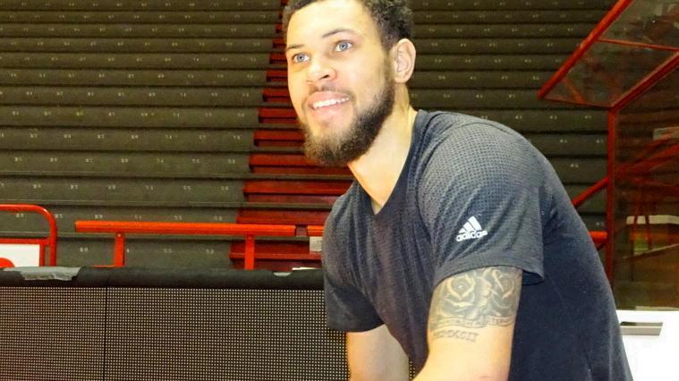 Teddy Okereafor con i colori biancorossi delal The Flexx Pistoia (Foto Gori)