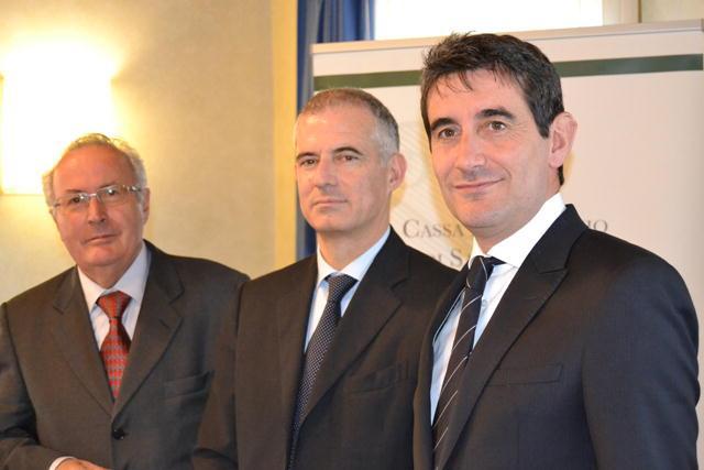 I vertici di Carismi Spa: da sinistra l'amministratore delegato Divo Gronchi, il presidente Alessandro Bandini e il dg Silvano Piacentini