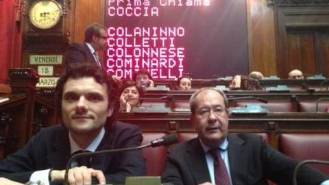 16 marzo 2013: la prima giornata di Matteo Biffoni alla Camera con Antonello Giacomelli