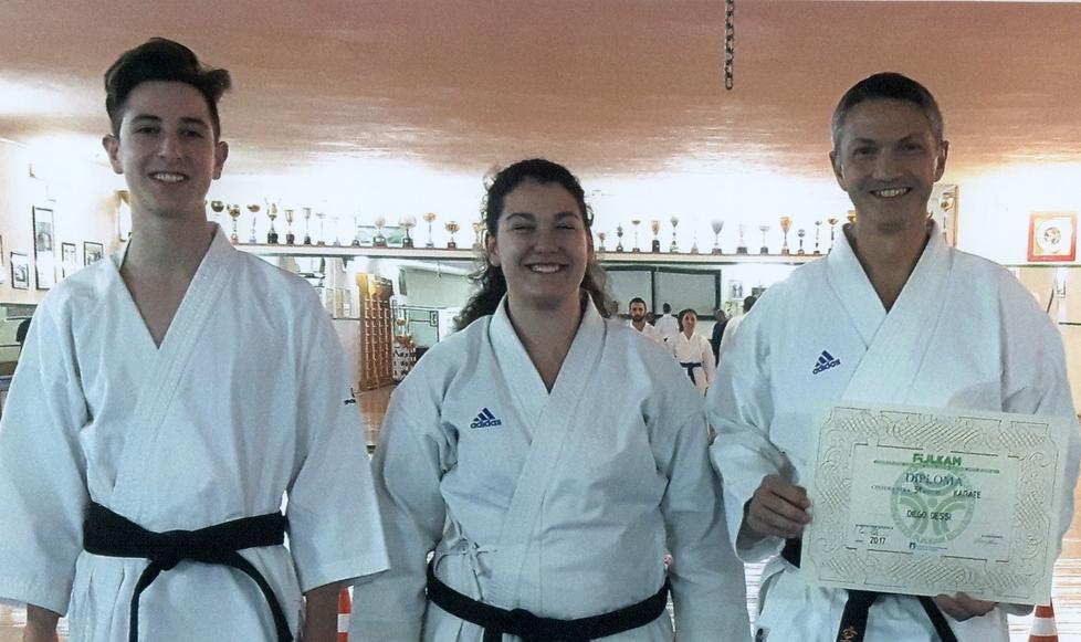 Karate: Diego Dessì cintura nera quinto dan