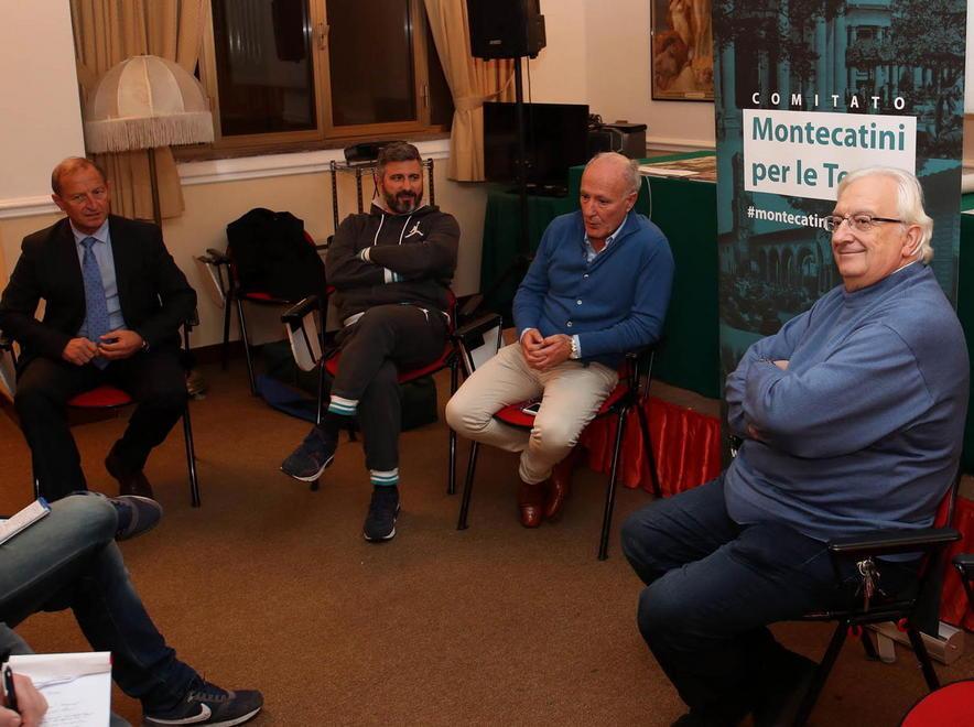 La conferenza stampa del Comitato, in primo piano Greco (Foto Nucci)