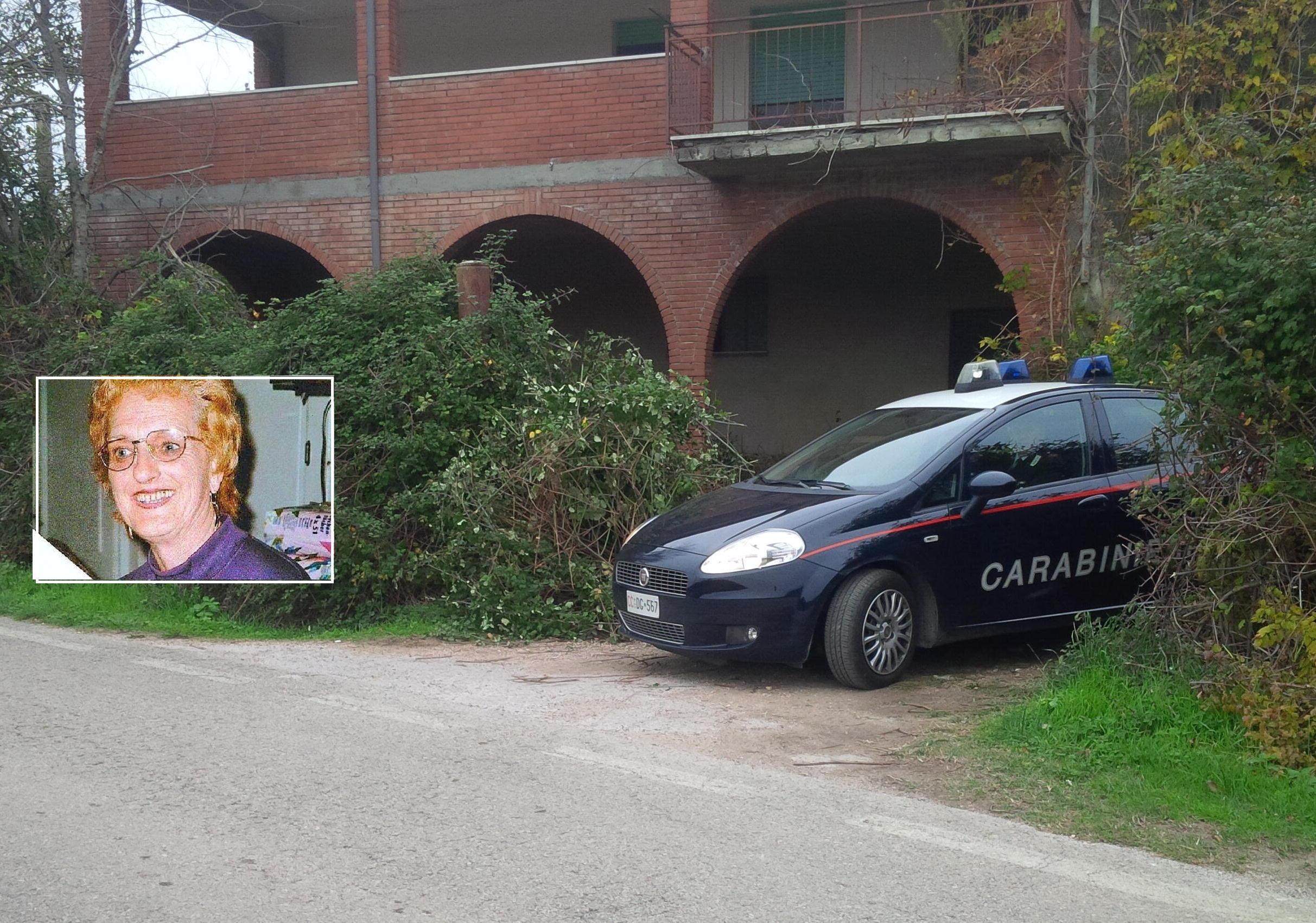 Giuseppina Pierini e il casolare dove il suo corpo era stato fatto ritrovare