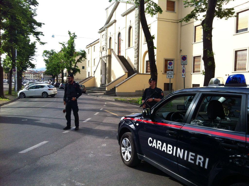 Un posto di blocco dei carabinieri
