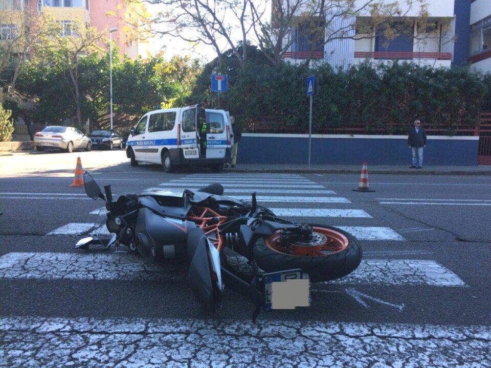 La moto coinvolta nell'incidente