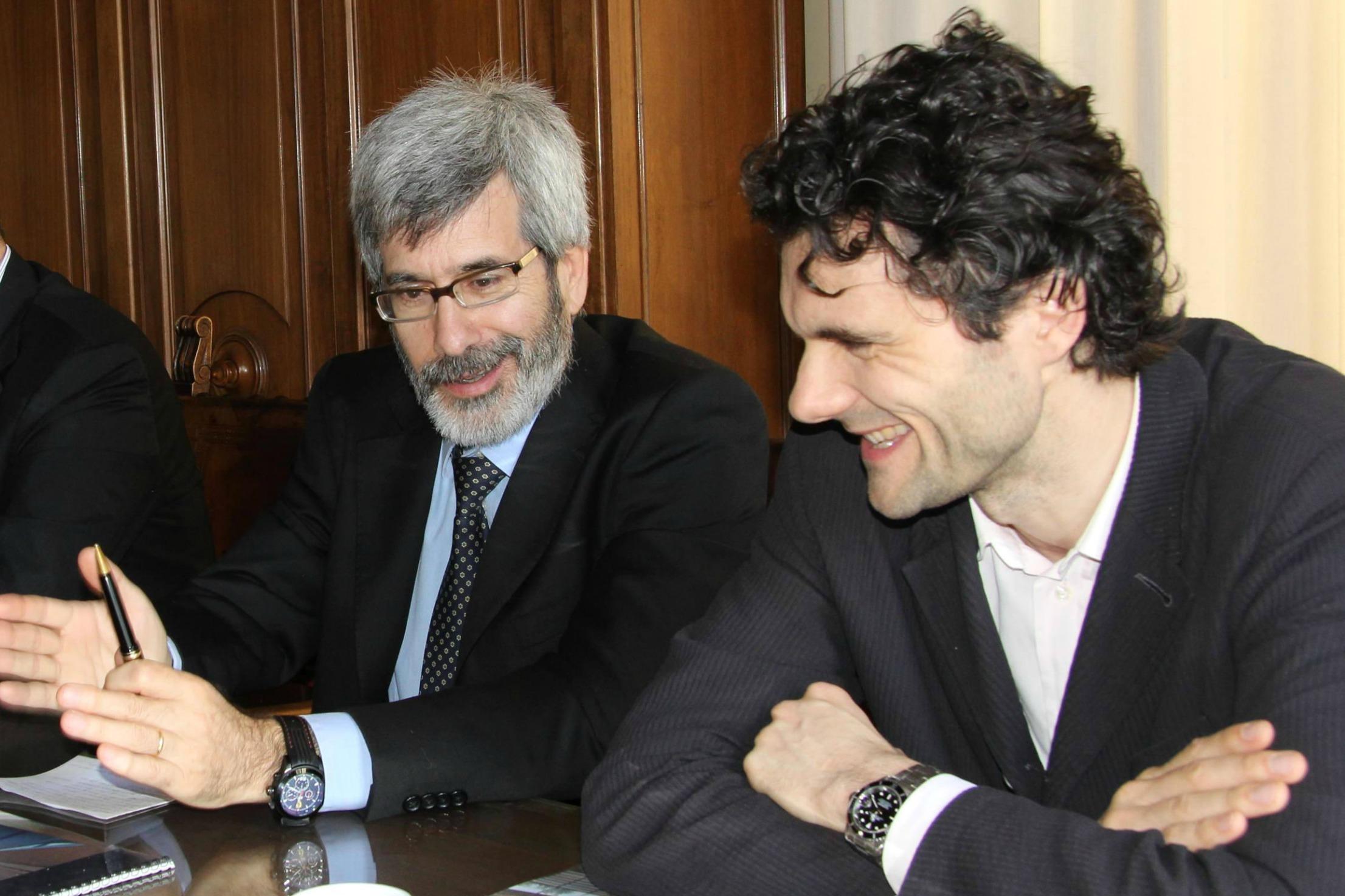 Riccardo Mazzoni con il sindaco Biffoni