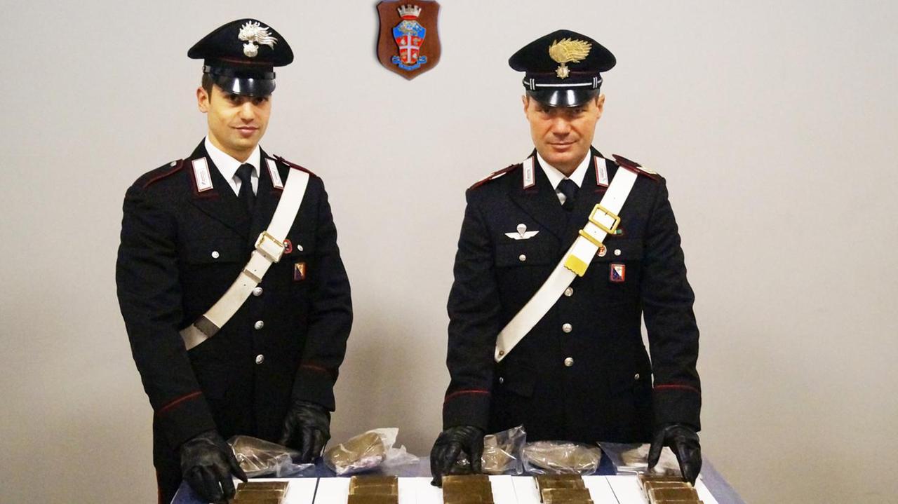 L'hashish sequestrato dai carabinieri