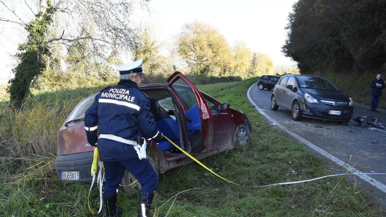 L'incidente nel quale ha perso la vita Enio Tistarelli sulla Scansanese (foto Bf)
