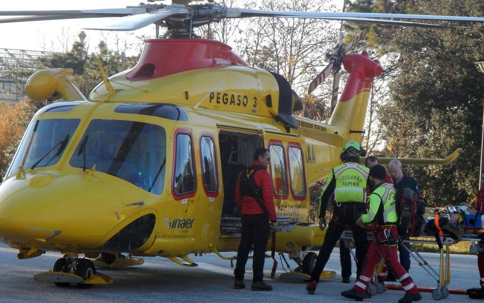 L'elisoccorso intervenuto sull'incidente