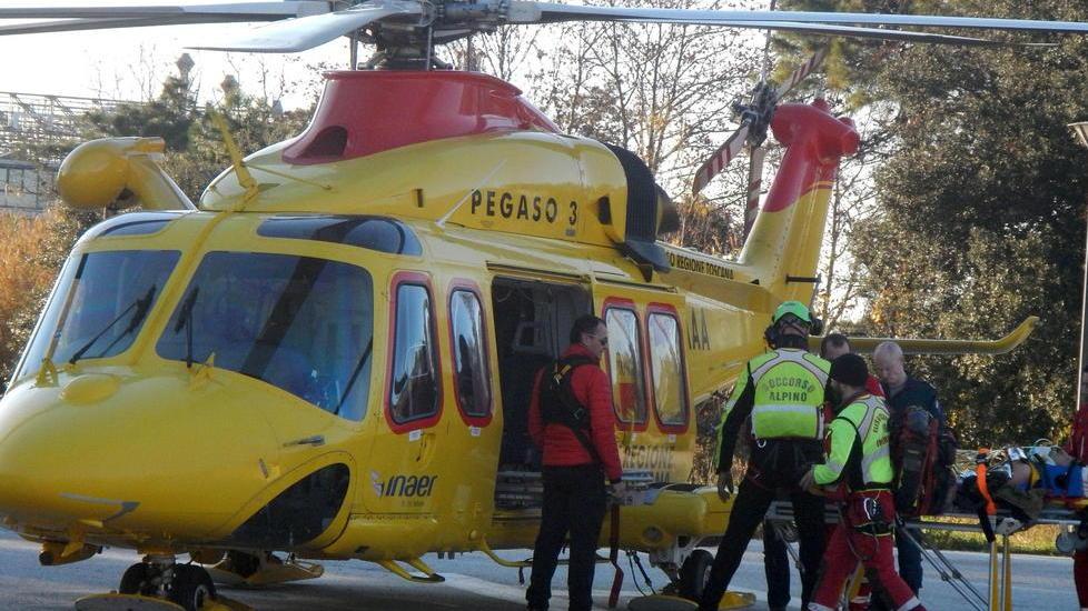 L'elisoccorso intervenuto sull'incidente