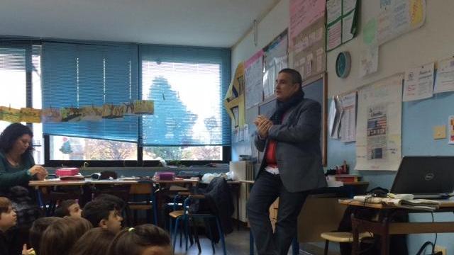 Un momento dell'incontro con gli alunni delle classi quinte
