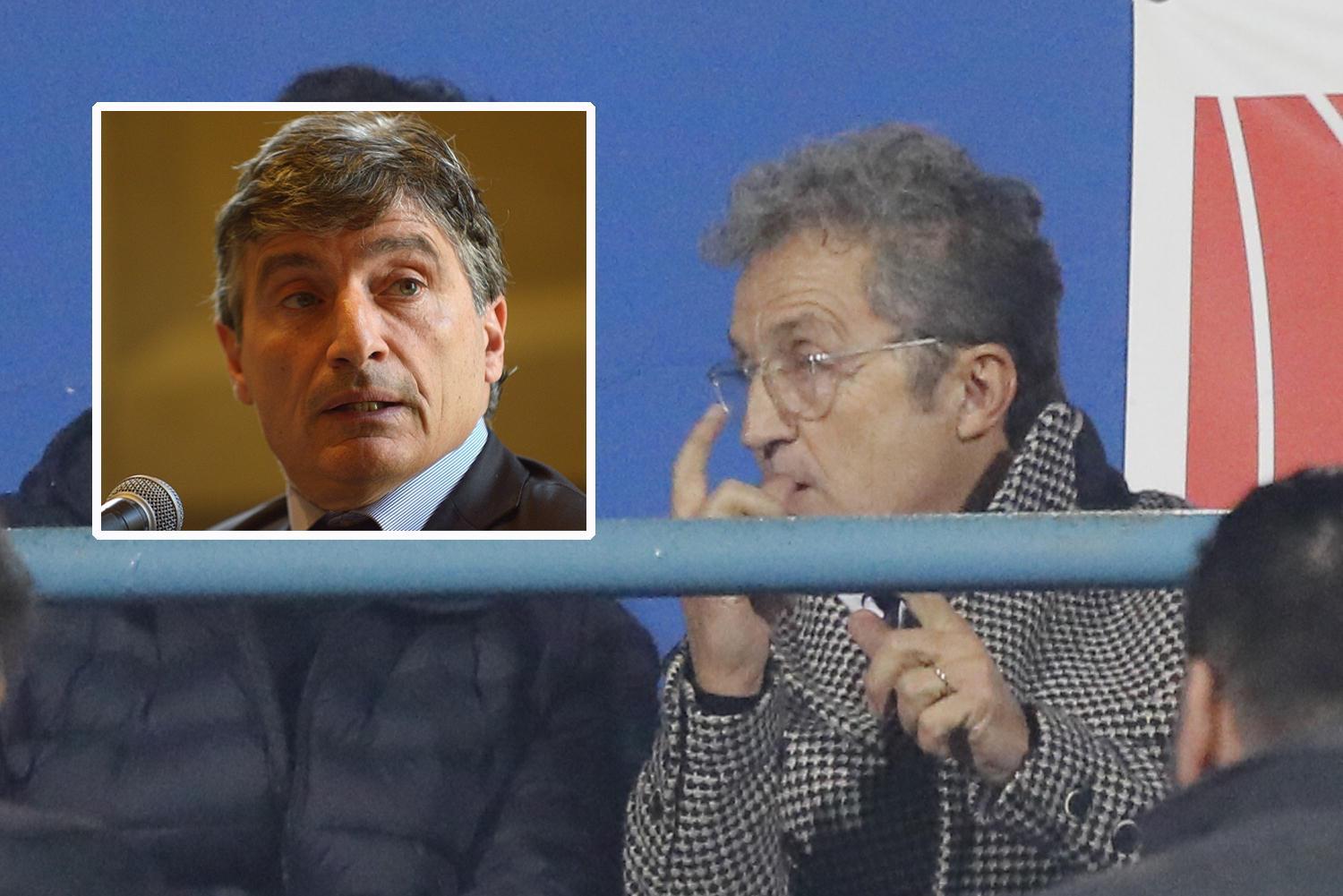 Giuseppe Corrado all'Arena e nel riquadro a sinistra Fabio Petroni