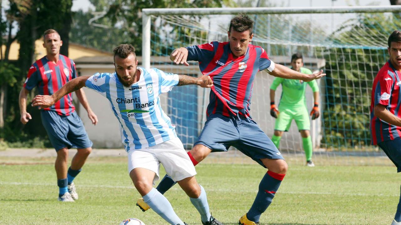Giordani in azione con la maglia del Montecatini