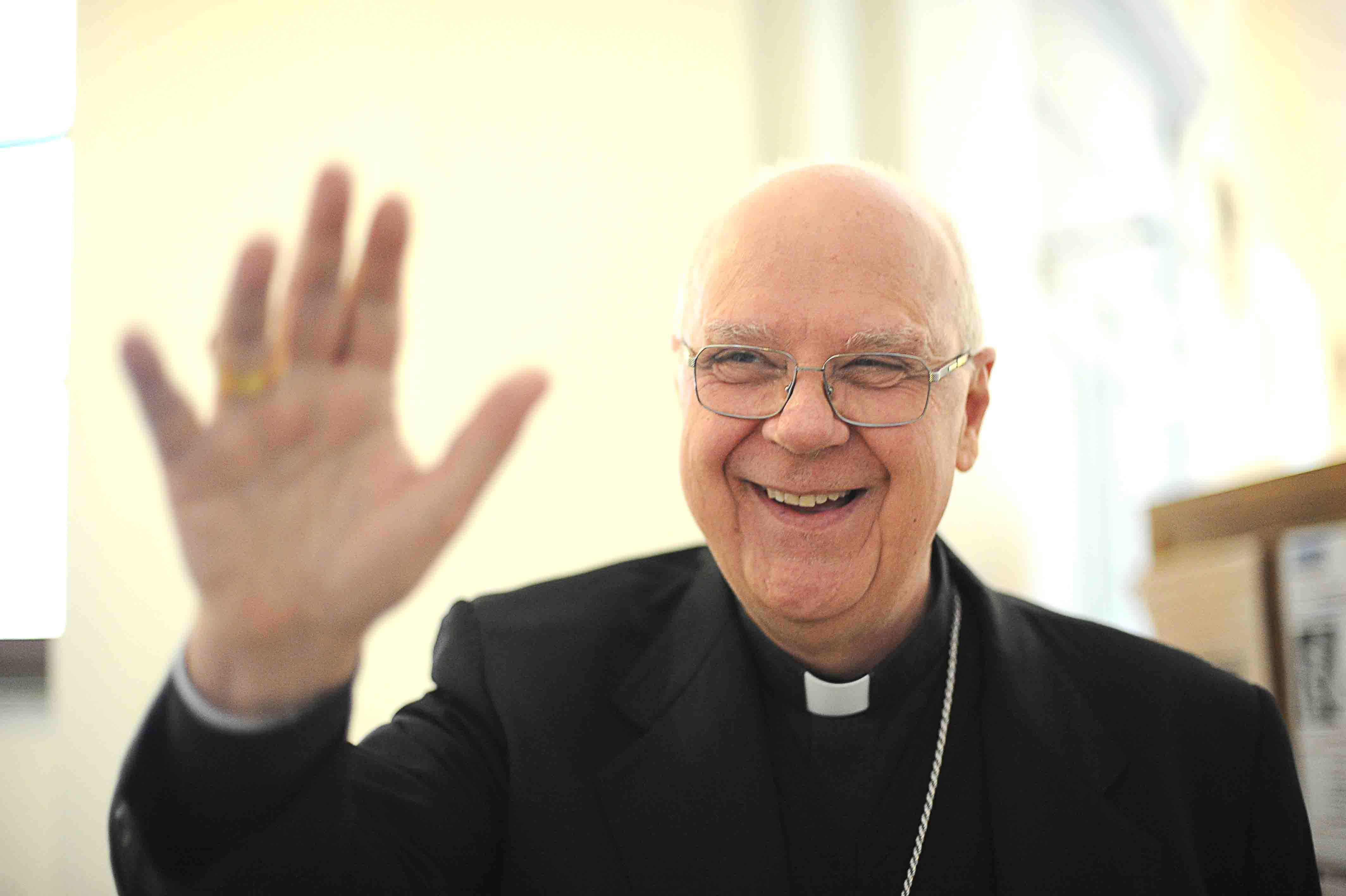 Un'immagine sorridente di monsignor Mansueto Bianchi (Foto Gori)