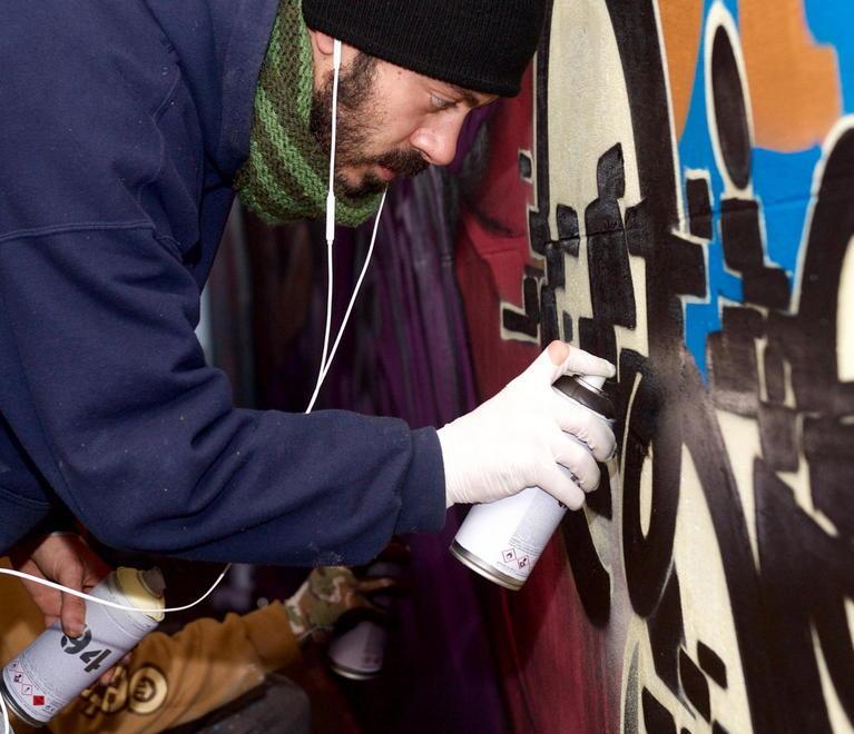 Uno dei writer in azione