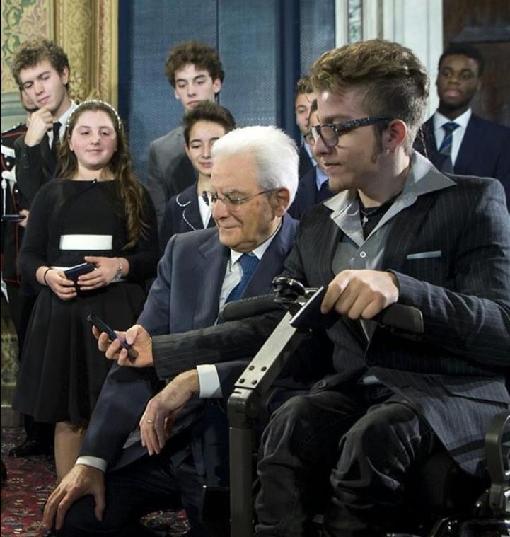 Samuel Marchese con il Presidente Sergio Mattarella