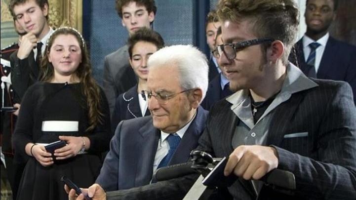 Samuel Marchese con il Presidente Sergio Mattarella