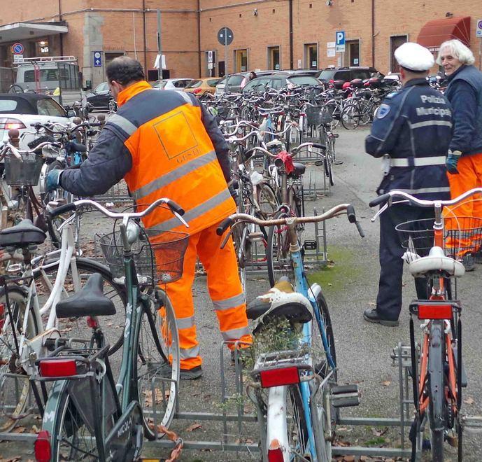 Ferrara, rimossi i rottami delle biciclette 
