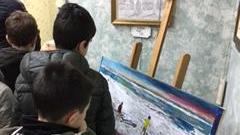Gli alunni delle Puccini alla mostra