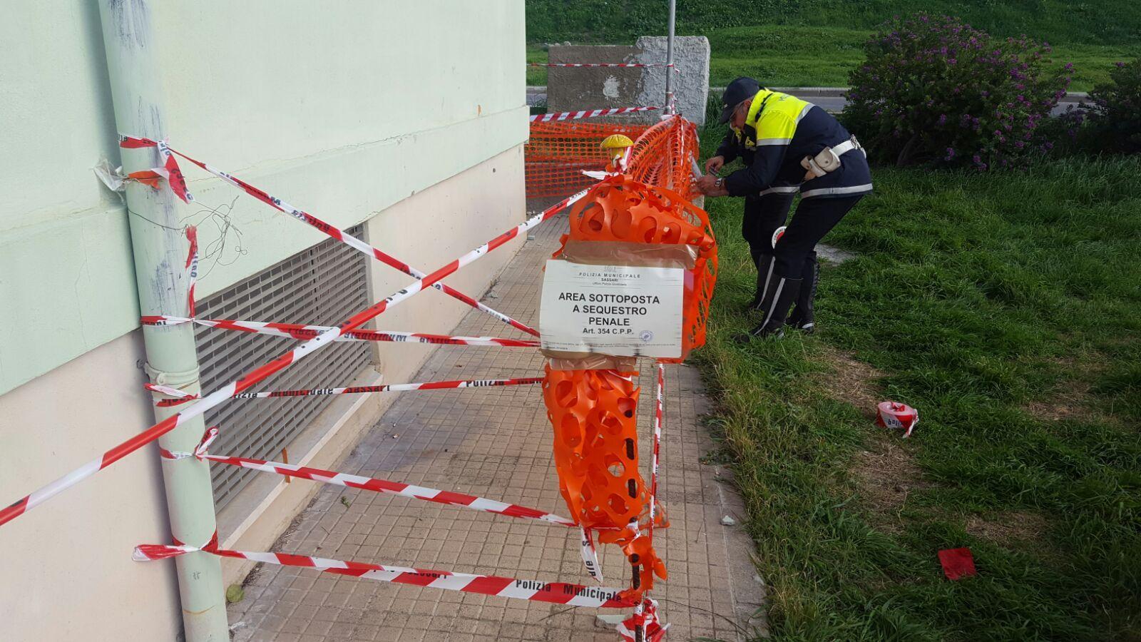 L'area posta sotto sequestro in via Donizetti