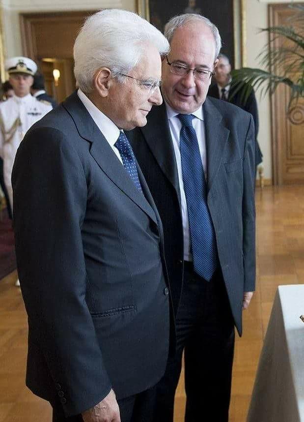 Antonello Giacomelli insieme al presidente della Repubblica Sergio Mattarella