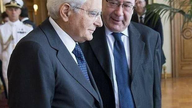 Antonello Giacomelli insieme al presidente della Repubblica Sergio Mattarella