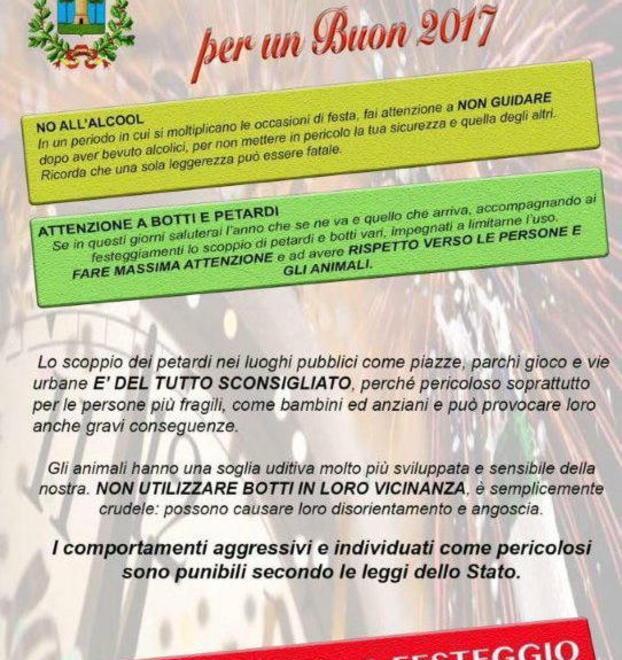 Petardi sconsigliati e soprattutto occhio agli alcolici
