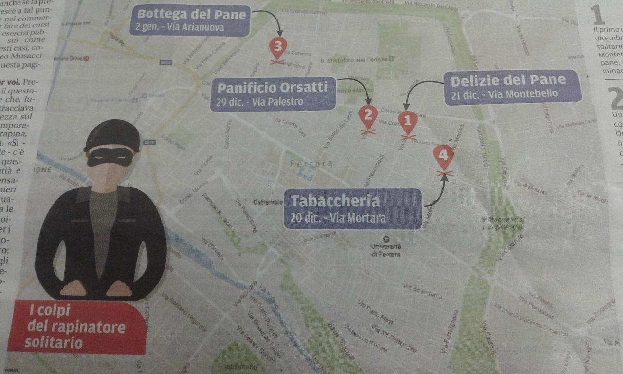 La mappa dei colpi