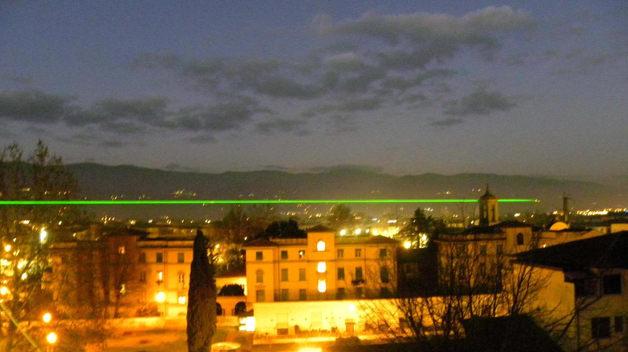 Il laser che collega Palazzo Fabroni alla Fattoria di Celle