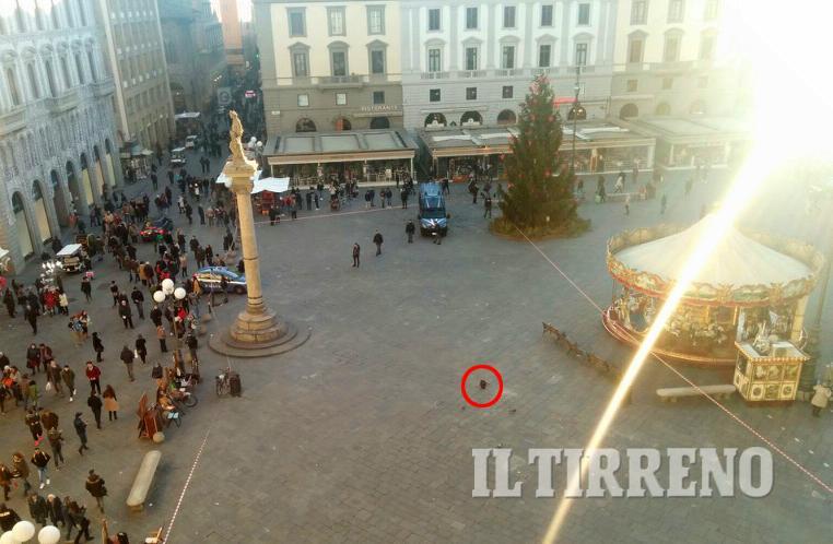 Nel cerchio rosso la borsa nera sospetta