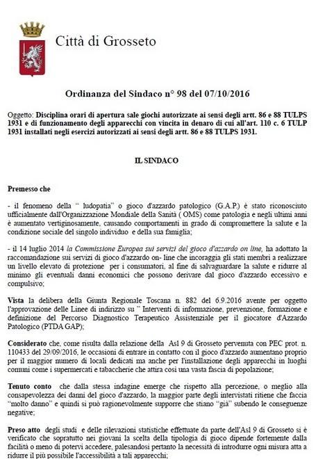 «Il gioco compulsivo va combattuto» 