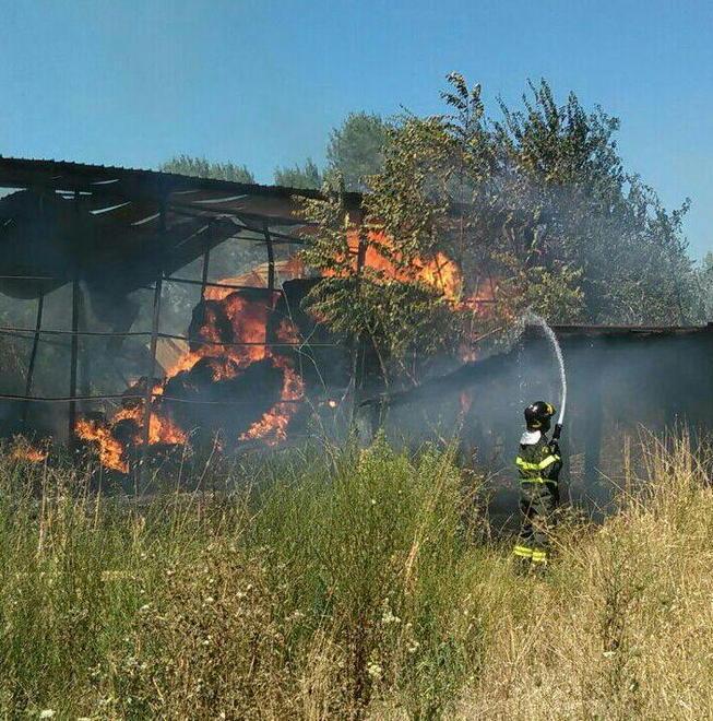 Un vigile del fuoco al lavoro 