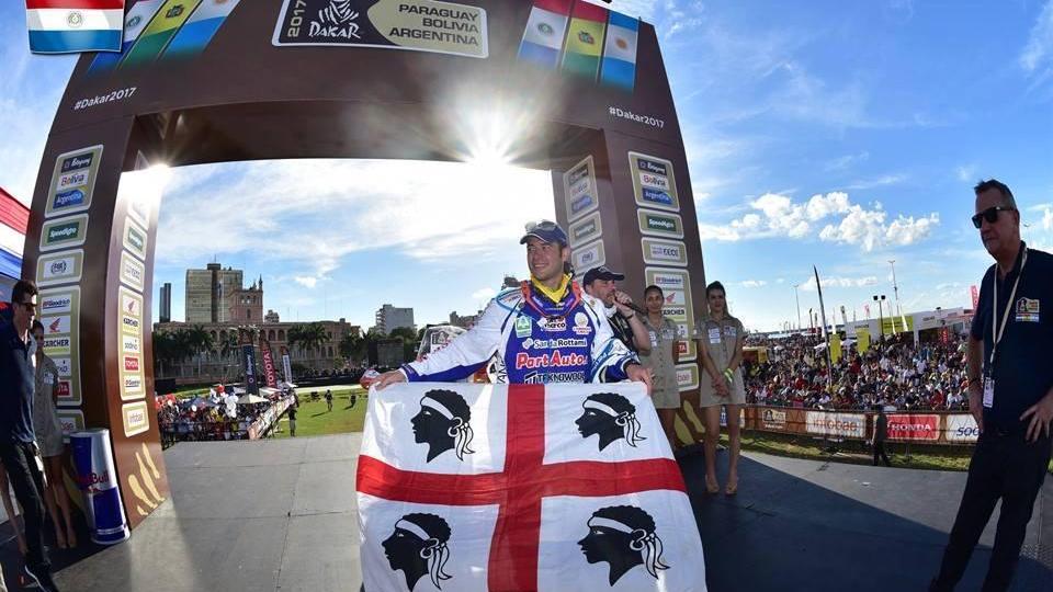 Luca Manca alla partenza dell'edizione 2017 della Dakar