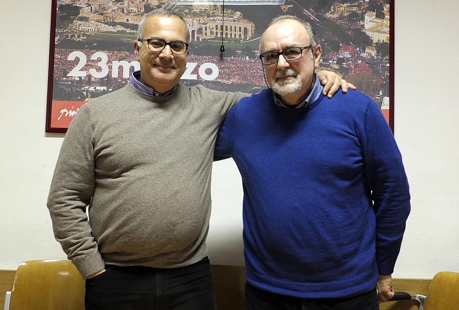 A sinistra Gianfranco Francese con il nuovo segretario provinciale Cgil, Antonio Ledda