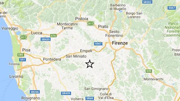 Scossa di terremoto con epicentro a Castelfiorentino