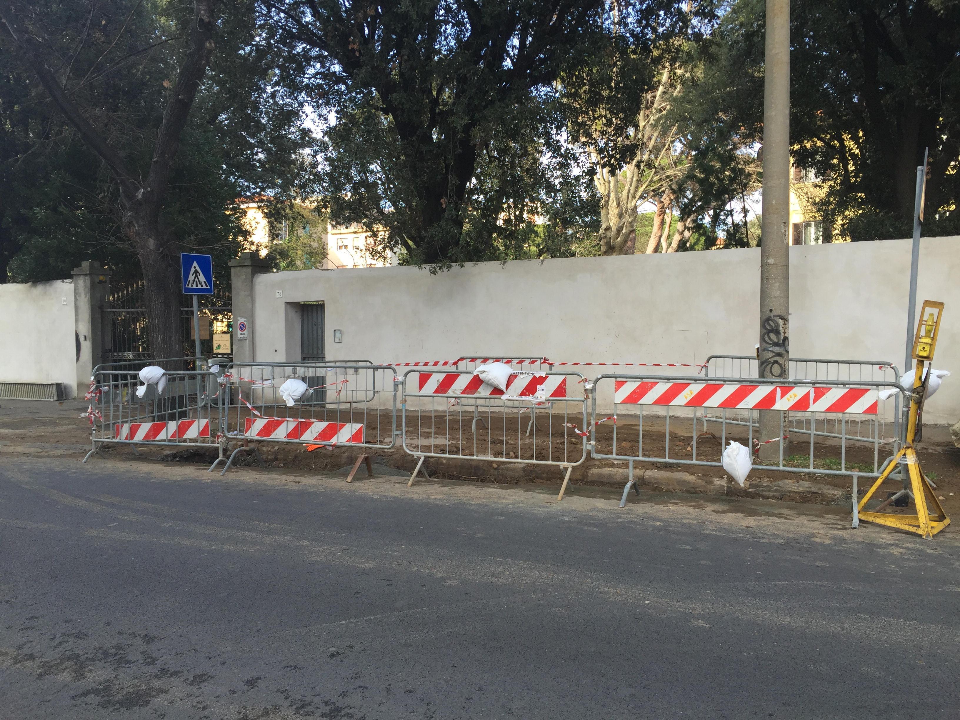 L'area di via Montebello dove è stato il guasto (Repetti/Pentafoto)