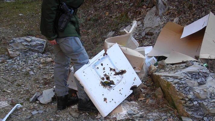 Spara con il fucile in cava per allenarsi al bersaglio