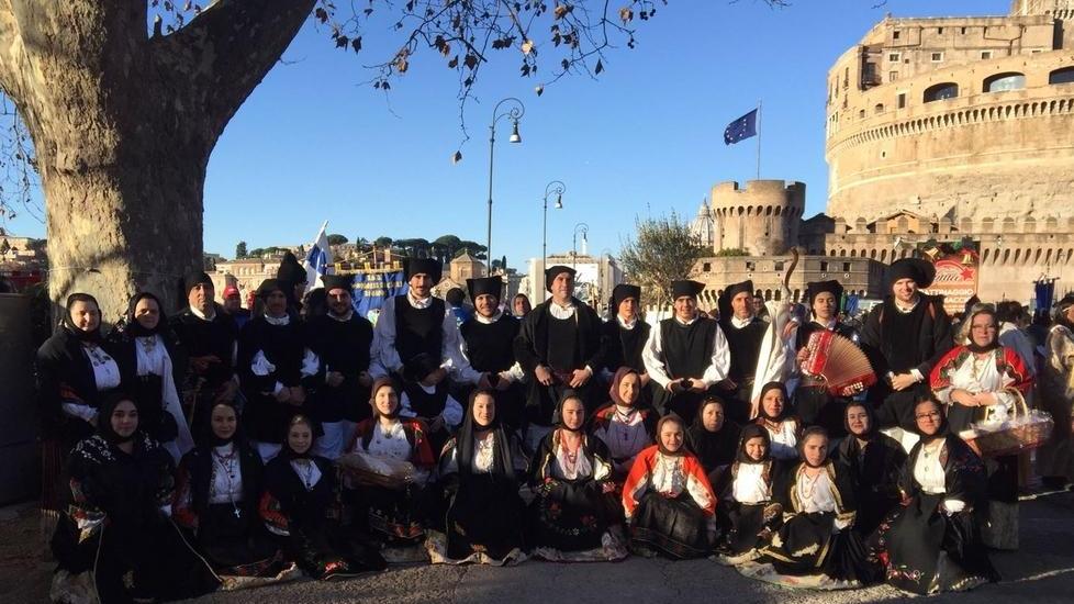 Il gruppo folk Santu Miali a Roma