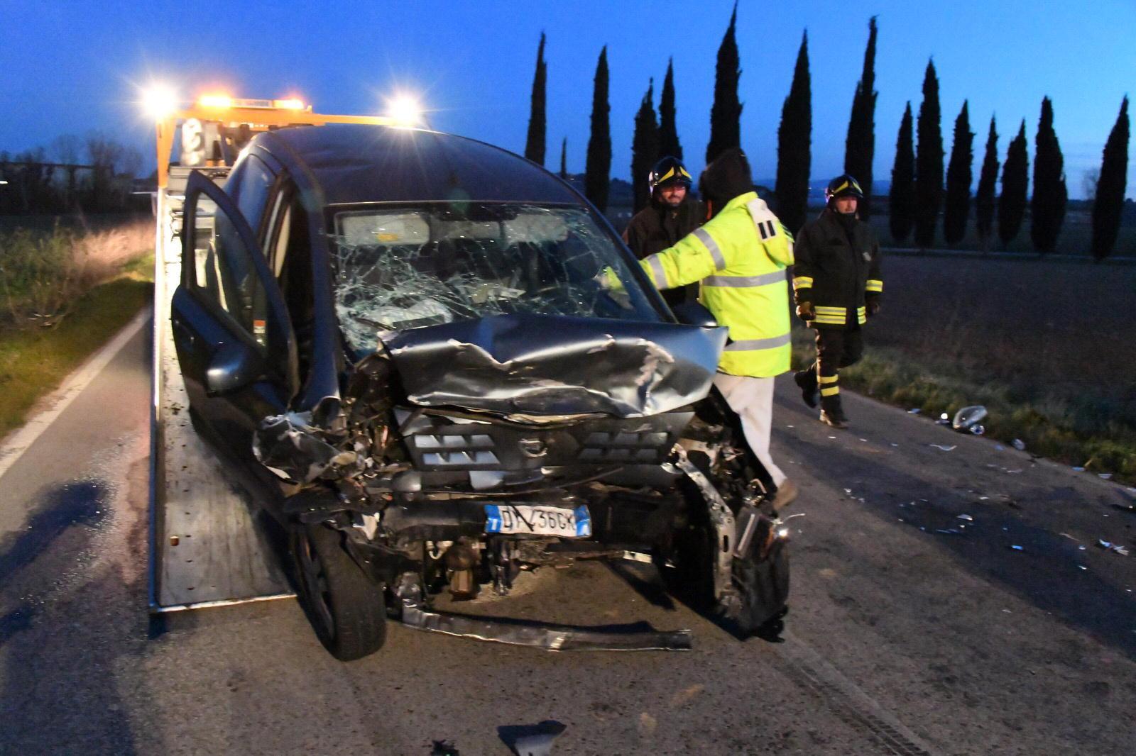 Uno dei veicoli coinvolti nell'incidente