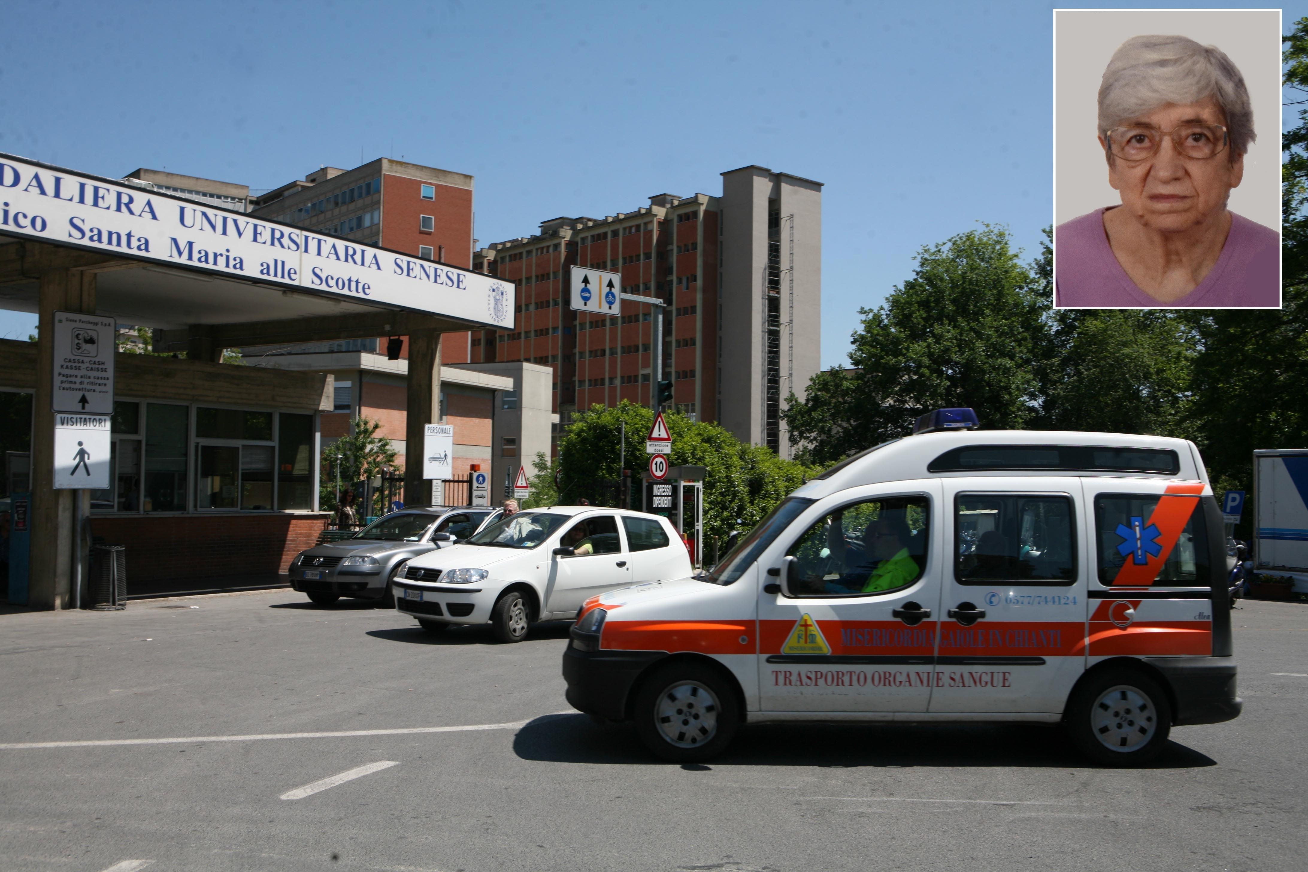 L'ospedale Le Scotte di Siena e la vittima Loriana Conti 