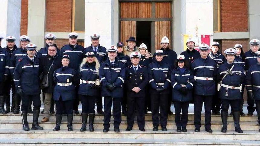 Gli agenti della Polizia municipale di Massa