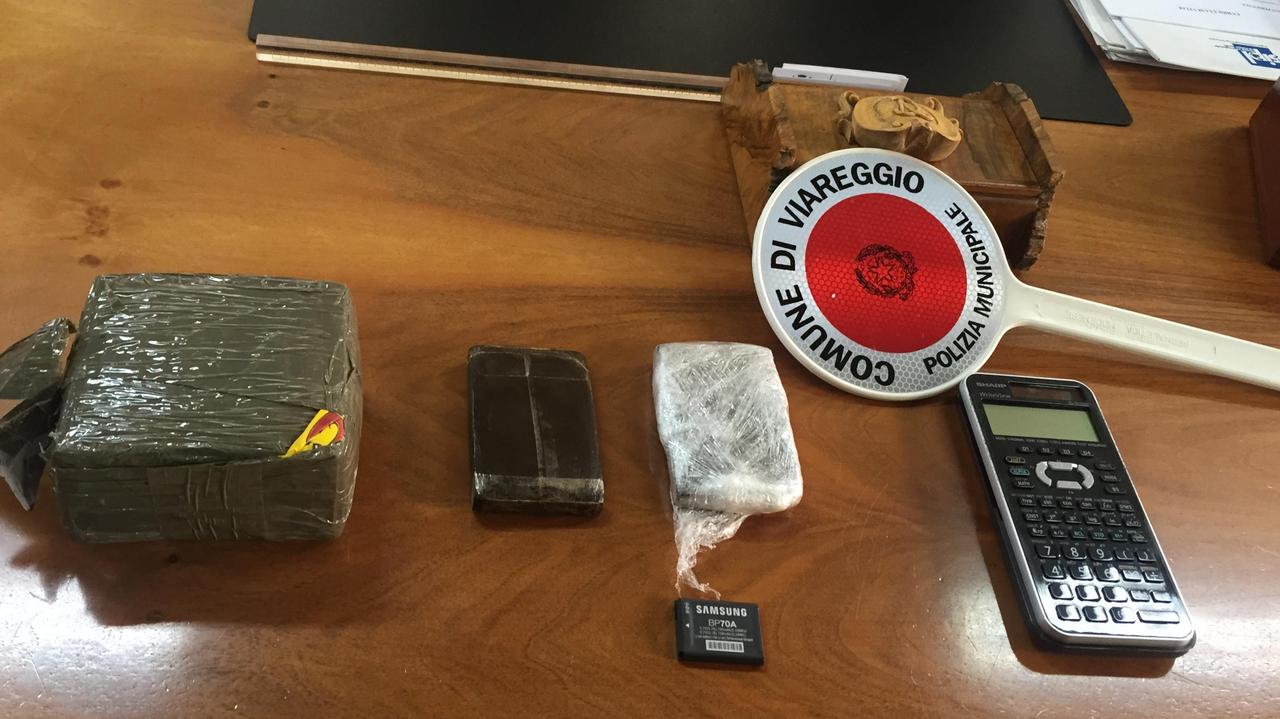 La droga sequestrata dalla Municipale