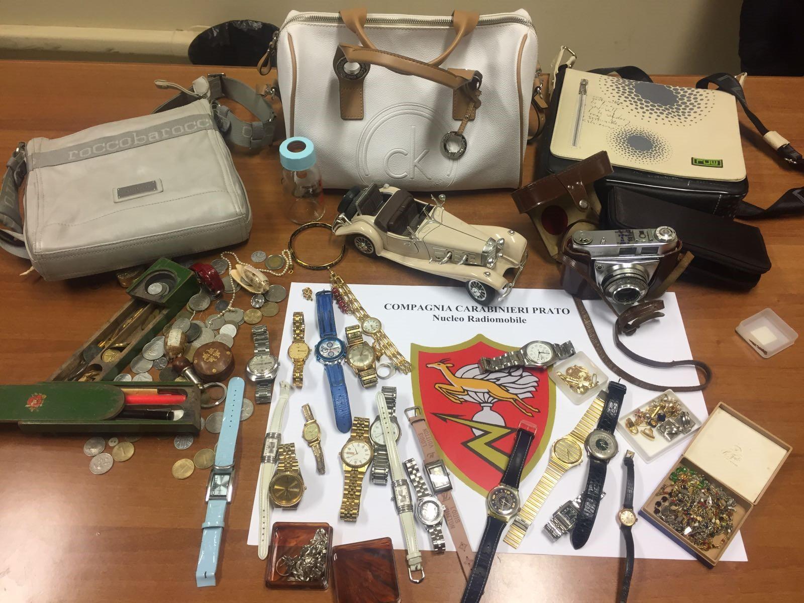 La refurtiva recuperata dai carabinieri