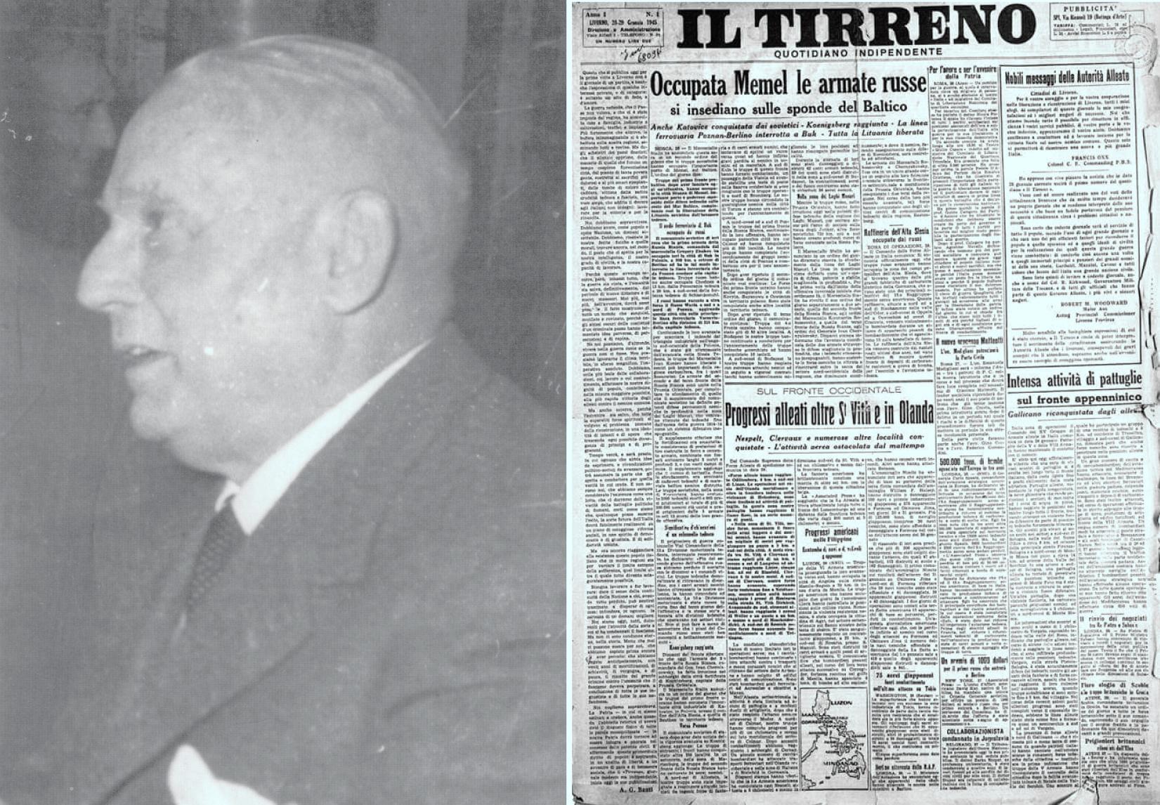 Athos Gastone Banti  e il primo numero del Tirreno