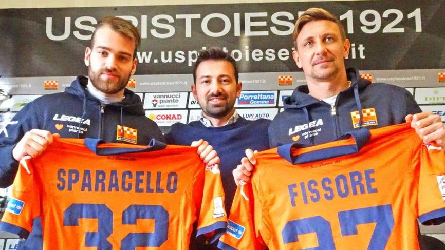 Sparacello e Fissore con Marco Ferrari durante la conferenza stampa di presentazione (Foto Gori)